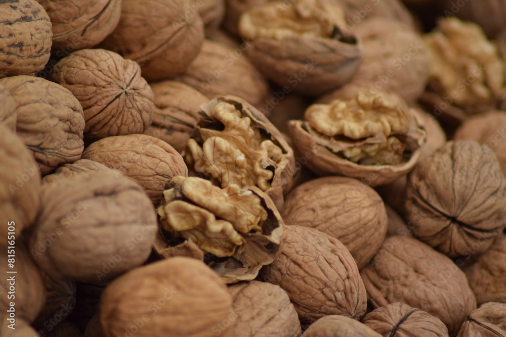 Stacked natural walnuts on sale Stacked natural walnuts on sale