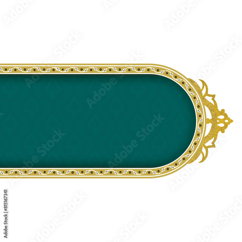 Wedding title frame with golden border