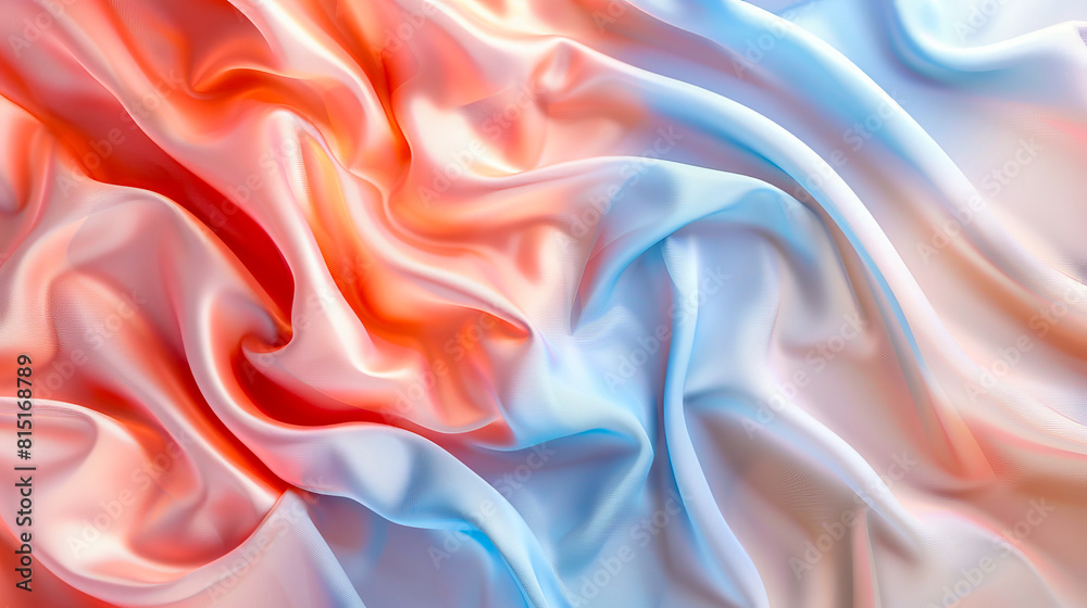 A close up of a blue and pink silk fabric. A close up of a blue and pink silk fabric.