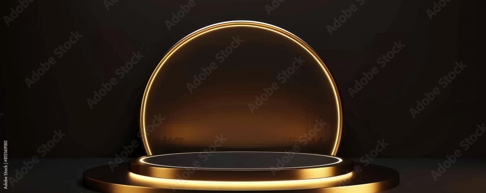 gold and black luxury podium for product presentation