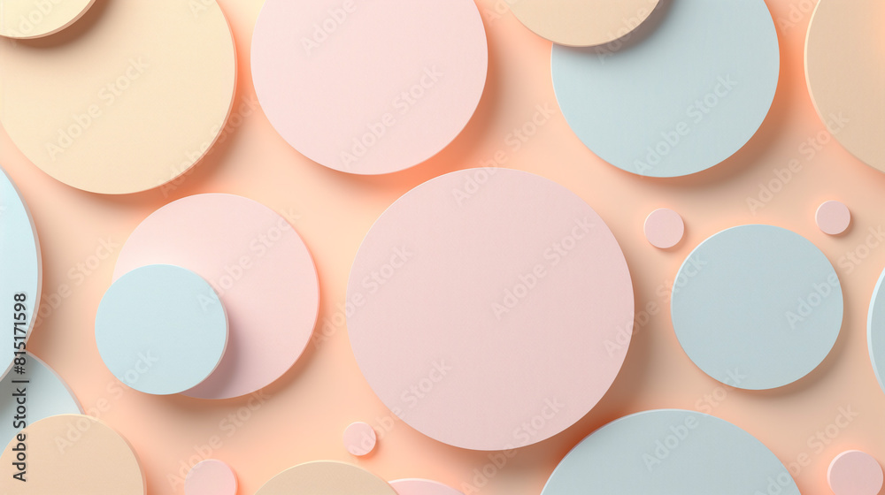 Playful pastel circles arranged in a whimsical pattern against a soft background