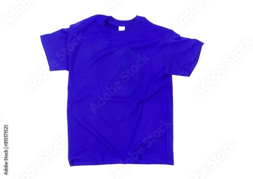 Blue T-shirt blank white background
