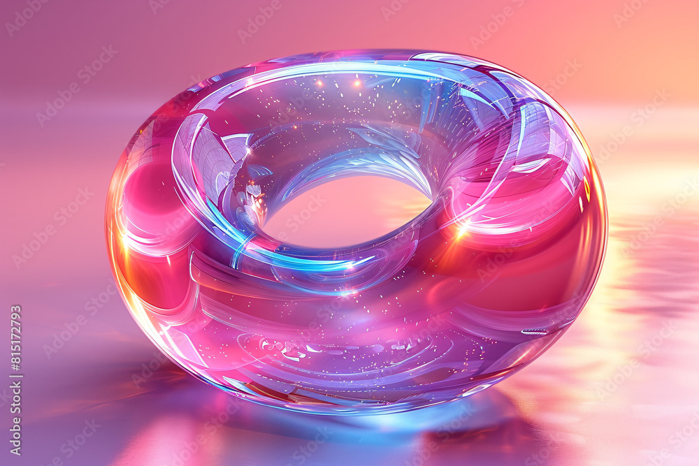 A holographic hexagonal prism, featuring sharp, reflective surfaces and a dazzling display of spectral colors, positioned in a modern, abstract setting. A holographic hexagonal prism, featuring sharp, reflective surfaces and a dazzling display of spectral colors, positioned in a modern, abstract setting.