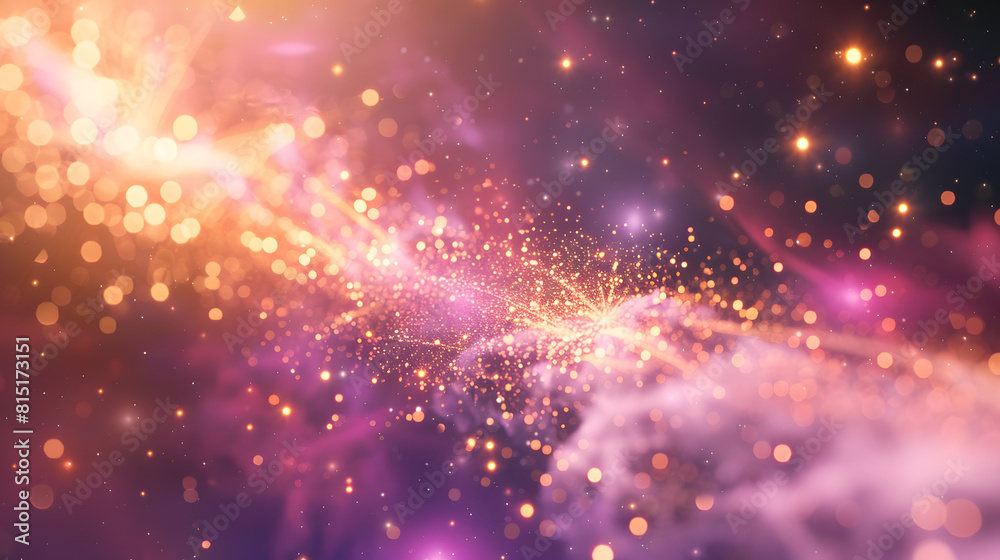 Cosmic background with golden dust and sparkling stars Cosmic background with golden dust and sparkling stars