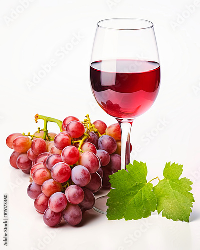 Glass of Wine Next to Bunch of Grapes