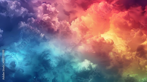 Abstract painting. Colorful clouds.