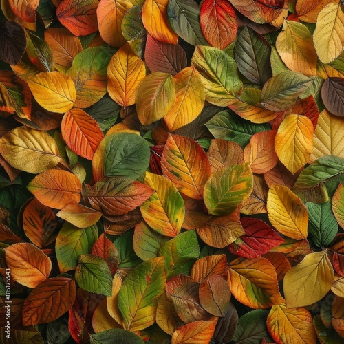 Autumn Leaf Texture Background  Colored Autumn Tree Leaves Pattern  Red Orange Foliage Banner  Fall Leaf