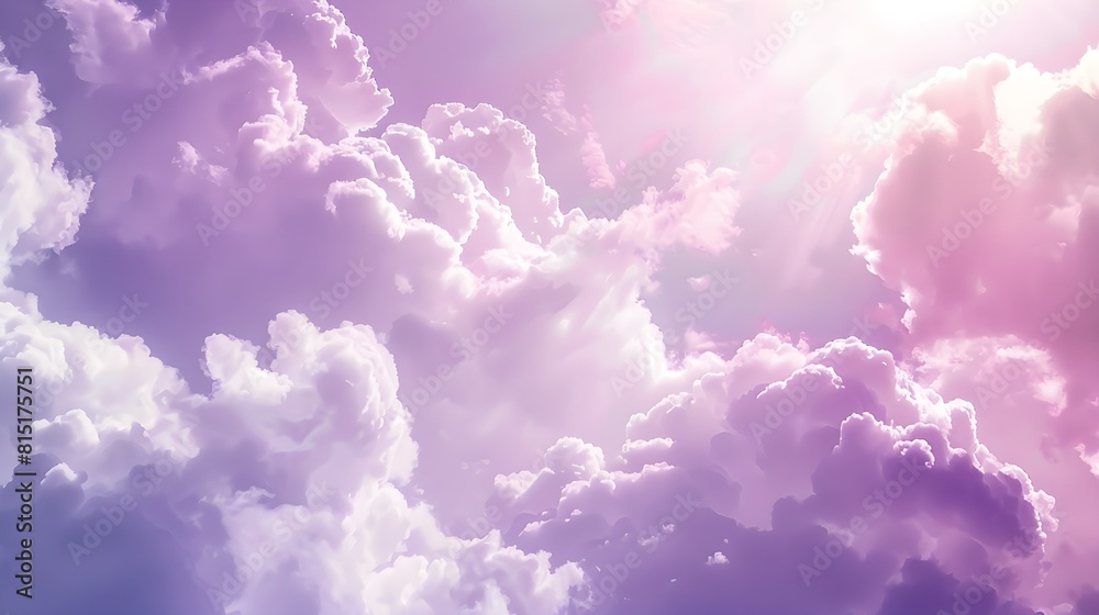 Fototapeta premium Pink sky Background. Shiny white, purple and pink beauty clouds background