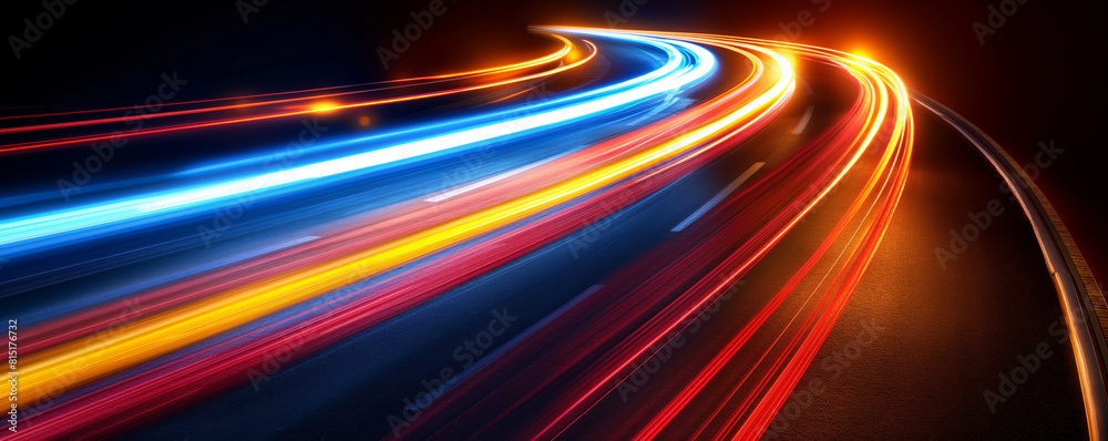 Long exposure traffic lights on highway Long exposure traffic lights on highway