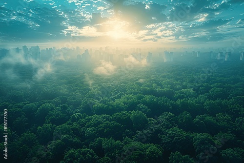 Explore the mesmerizing beauty of a dense, green forest canopy captured from a top-down drone perspective
