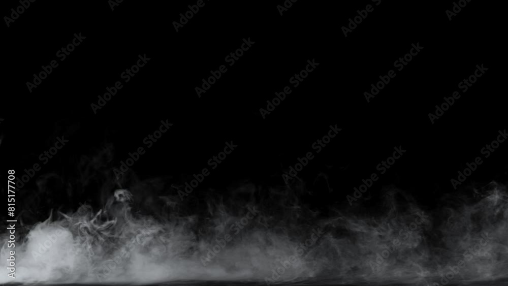 Atmospheric smoke 4K. Background fog. Abstract cloud of smoke. Smoke in slow motion on a black background. White smoke floats slowly