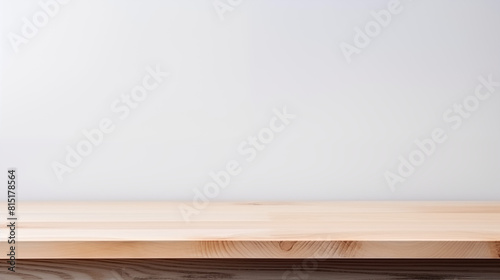 empty wooden table top on white background © MuhammadMuneeb
