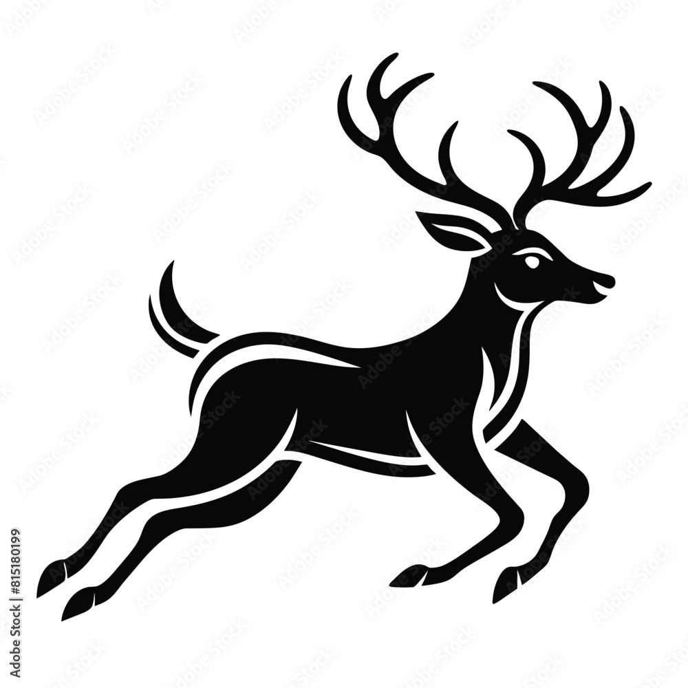 Running Deer Logo icon vector silhouette Running Deer Logo icon vector silhouette