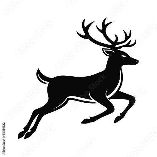 Running Deer Logo icon vector silhouette 