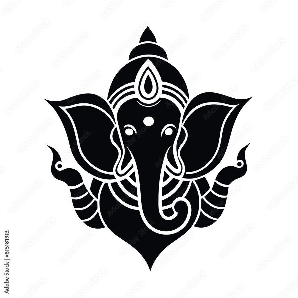 Fototapeta premium Ganesh icon logo vector silhouette 