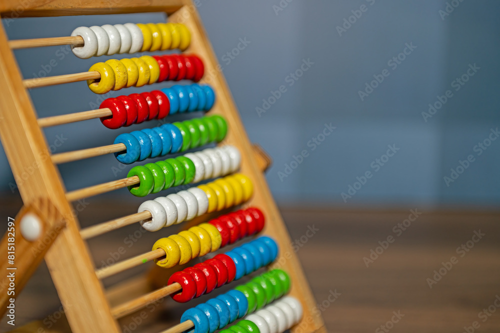 Wooden children's abacus stand, preschool education for children. Wooden children's abacus stand, preschool education for children.