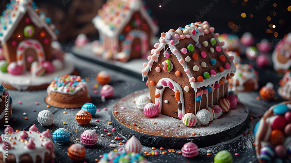 Christmas gingerbread house with candies Christmas gingerbread house with candies