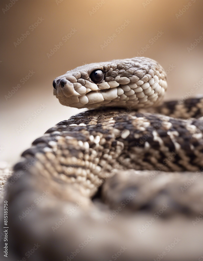 Fototapeta premium rattlesnake, isolated white background 
