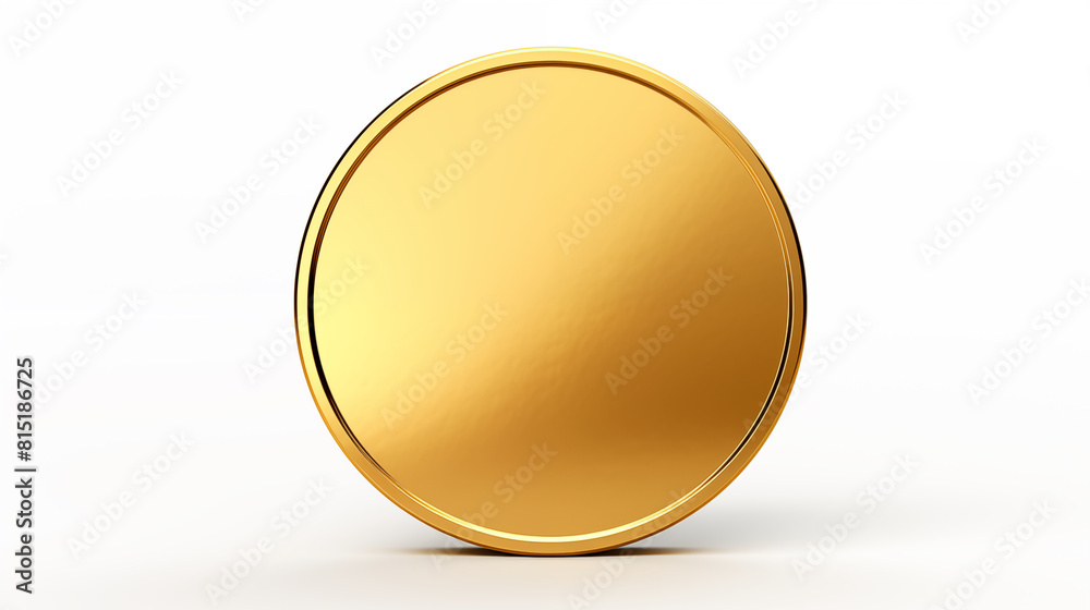 coin 3d , empty coin, Isolated on white