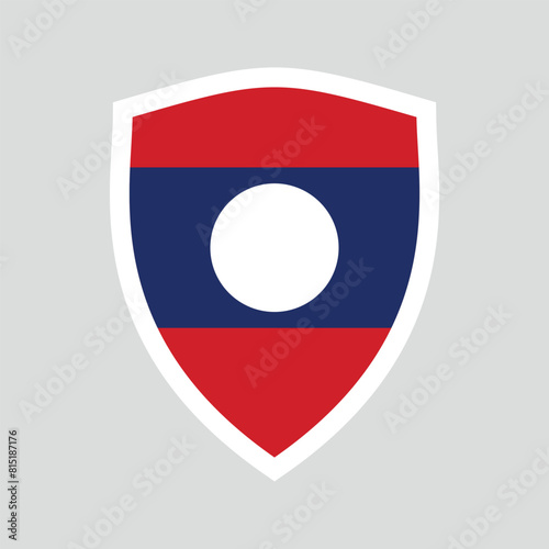 Free Download Laos Flag in Shield Shape Frame - GFXLoad