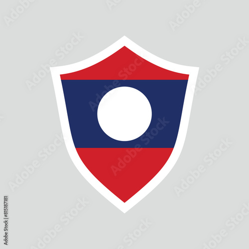 Laos Flag in Shield Shape Frame Free Download Laos Flag in Shield Shape Frame - GFXLoad