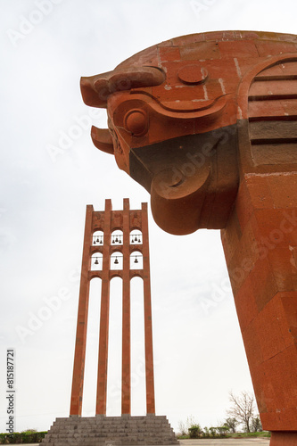 SARDARAPAT, ARMENIA - 19 April 2022: Sardarapat Memorial, a memorial complex to the Battle of Sardarapat located in the village of Araks