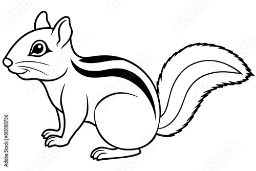 chipmunk line art silhouette illustration