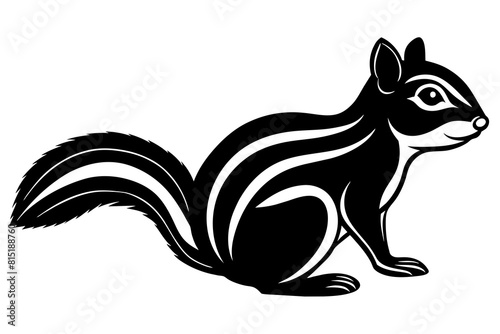 chipmunk line art silhouette illustration