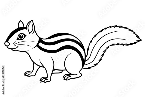 chipmunk line art silhouette illustration