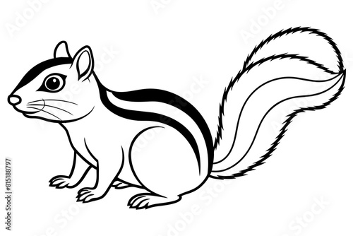 chipmunk line art silhouette illustration