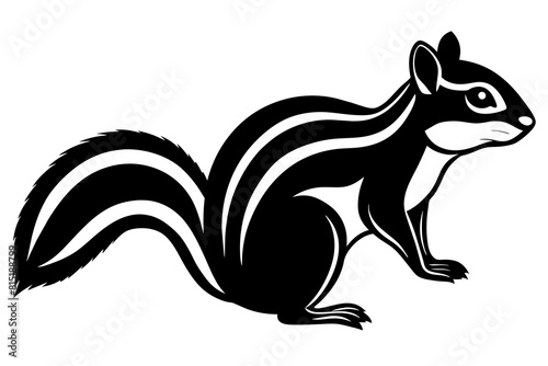 chipmunk line art silhouette illustration