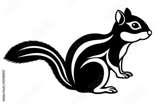 chipmunk line art silhouette illustration