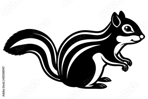 chipmunk line art silhouette illustration