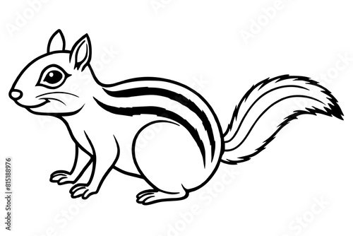chipmunk line art silhouette illustration