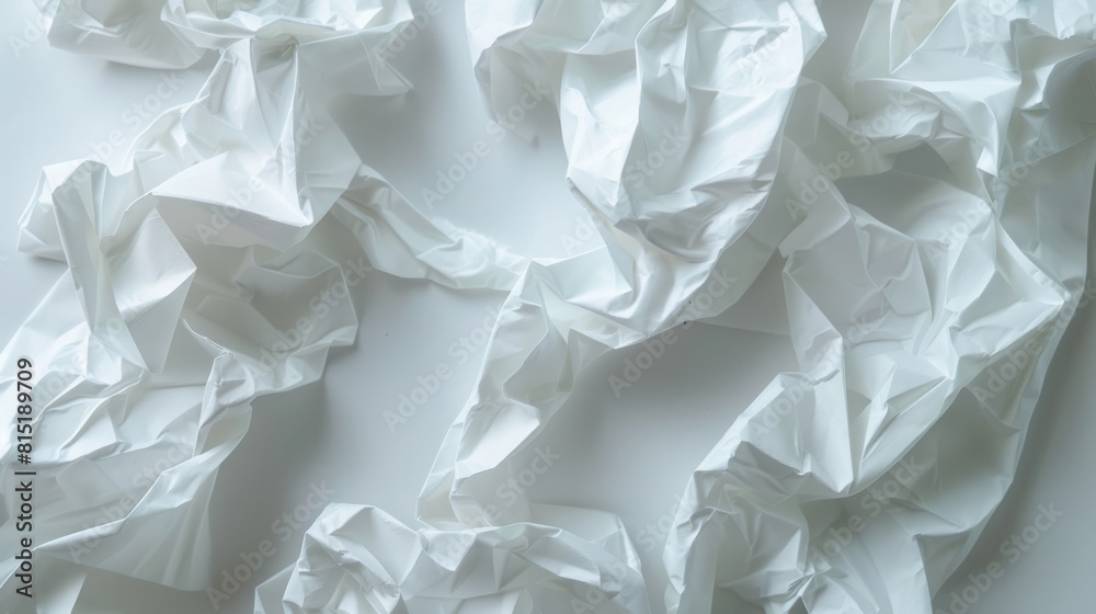 A pile of crumpled white paper with a few pieces of it still attached A pile of crumpled white paper with a few pieces of it still attached