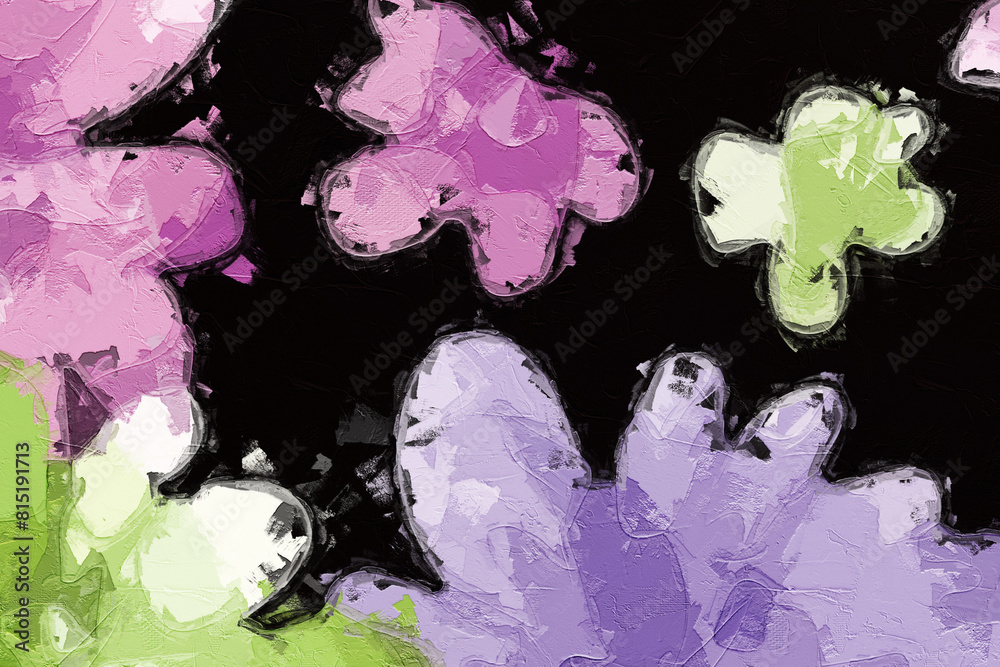 Oil paintings and various flowers, lotus leaves, cats, dogs