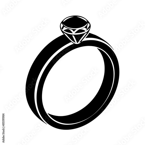 Wedding diamond engagement ring vector icon