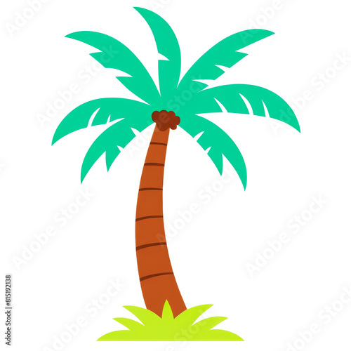 Illustration of a palm tree in vector style on a white background photo