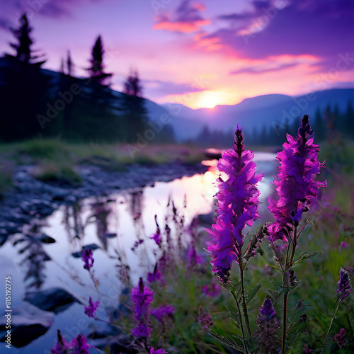  purple wild flower landscape photograph photo
