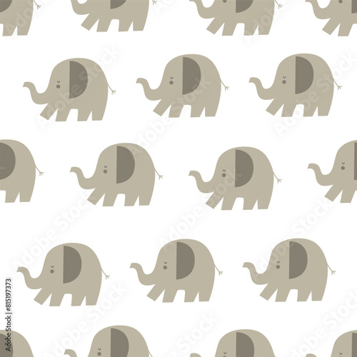 Seamless pattern with elephant. colorful vector for kids. hand drawing, flat style. baby design for fabric, print, textile, wrapper
