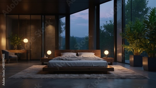Romantic bedroom in a minimalist edition