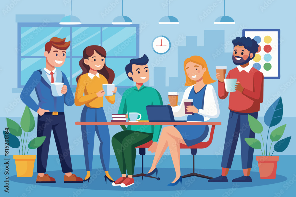 group of employees on a coffee break