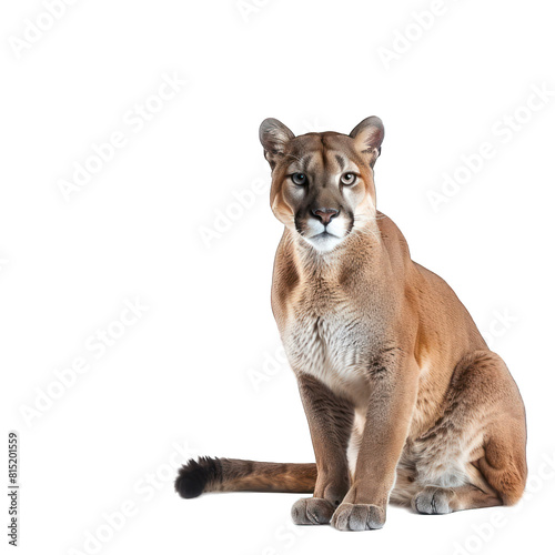 Puma isolated on white or transparent background