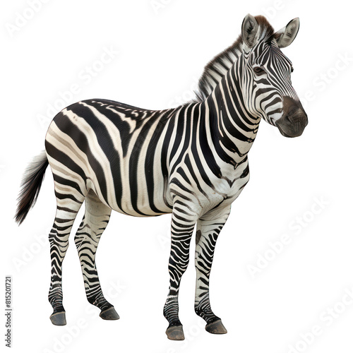 Zebra isolated on white or transparent background