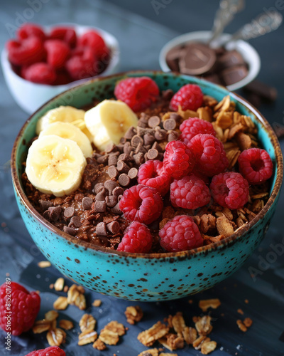 High protein breakfast crumble with fresh fruit