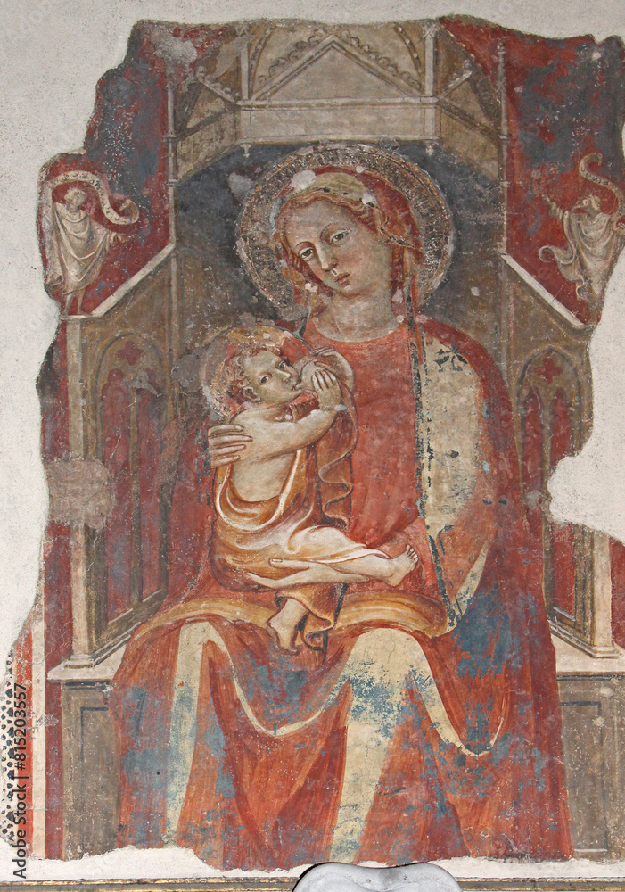Madonna in trono con Bambino; affresco nella chiesa dei Santi Michele e Gaetano a Firenze Madonna in trono con Bambino; affresco nella chiesa dei Santi Michele e Gaetano a Firenze