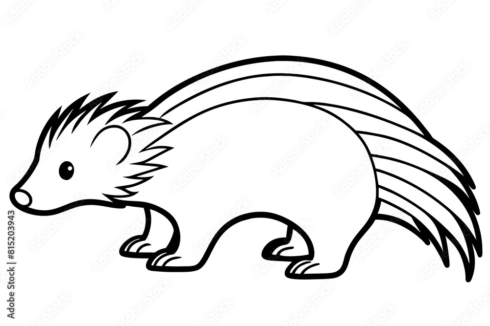 porcupine line art silhouette illustration porcupine line art silhouette illustration
