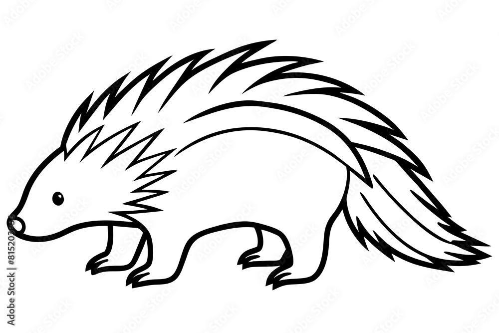 porcupine line art silhouette illustration porcupine line art silhouette illustration
