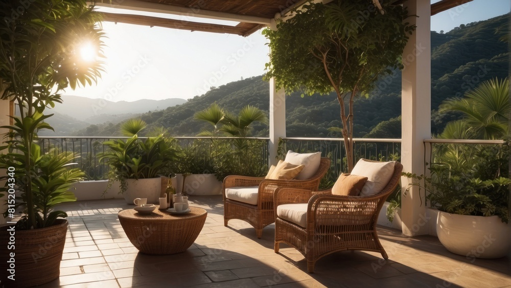 Fototapeta premium Beautiful exotic terrace