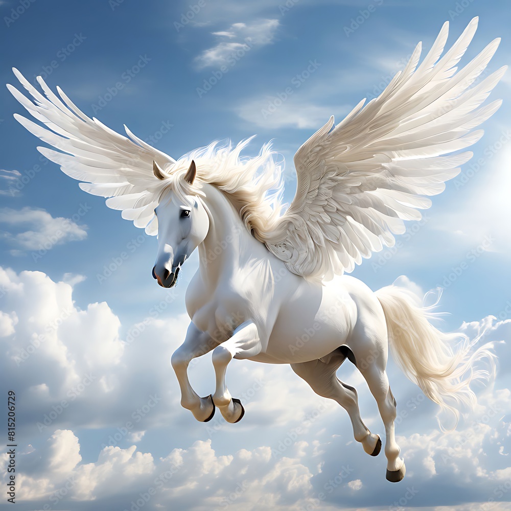 Enchanting White Angel Unicorn with Long Hair Enchanting White Angel Unicorn with Long Hair